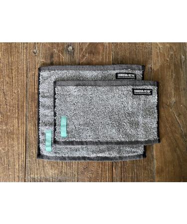 2PK FACESOFT Mini Charcoal-Infused Sweat Towels - Detox Your Workout - 10x9 and 10x6 inches - Buy Online on GoSupps.com