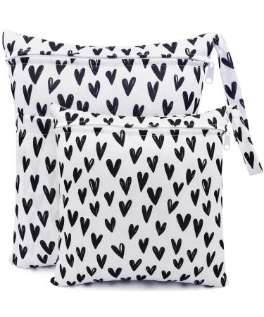 Felfang diaper bag 2 pieces of wetbag organizer bags naspacks diaper bag fabric diapers bags with reusable fabric (white heart) - Buy Online on GoSupps.com