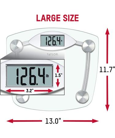 Taylor Precision Digital Bathroom Scale | Highly Accurate 400 lb Weight Capacity | Instant On/Off, Clear Glass & Chrome Finish - Buy Online on GoSupps.com
