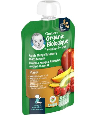 GERBER Organic Baby Pur e Apple Mango Raspberry Avocado Oat 90 ml - Buy Online on GoSupps.com