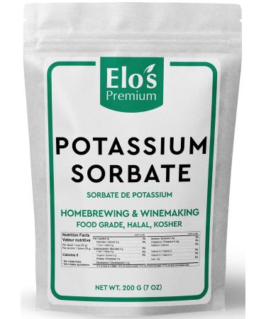 Potassium Sorbate (200g) by Elo s Premium Food Grade Great for Winemaking Cooking and General Use Packaged In Canada Can Be Used As Preservatives