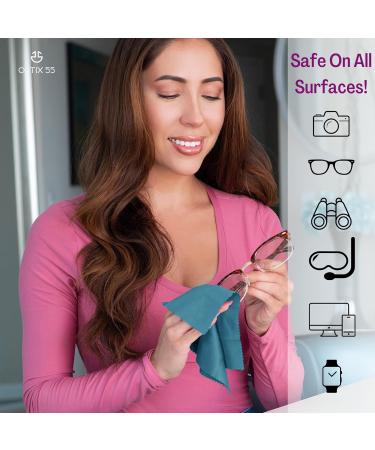 Microfiber Cleaning Cloths 12 Pack - Glasses Phone & Screen Cleaner in Vinyl Pouch | Premium Blue Cloths for Electronics & Camera Lens - Buy Online on GoSupps.com