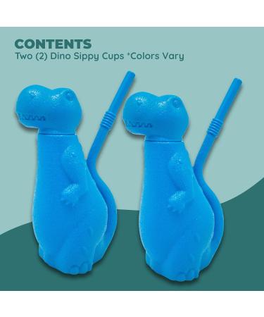 Brite Concepts Dinosaur-Shaped Sippy Cup 2-Pack - 6oz Plastic Cups, Assorted Colors - Buy Online on GoSupps.com