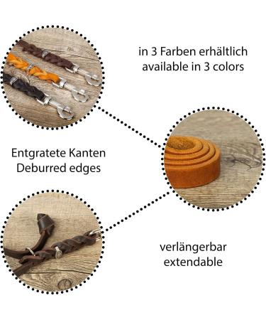 Fat Leather Short Lead - 35 cm x 10 mm Brass Leash in Black | Durable Pet Leash for International Shipping - Buy Online on GoSupps.com