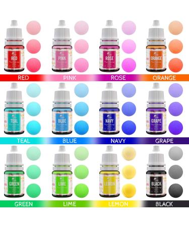 Food Colouring Kit - 12 Vibrant Liquid Colors for Baking and Decorating - Ideal for Fondant, Airbrushing, Slime Making, and Crafts - 6ml Each - Buy Online on GoSupps.com