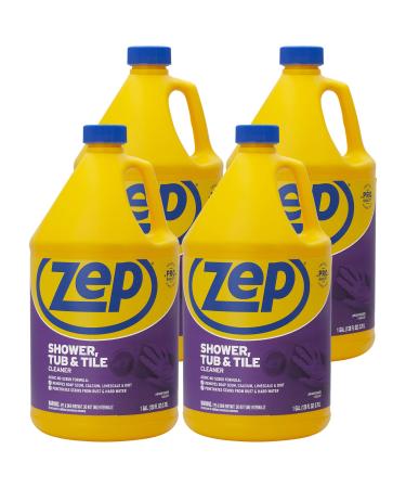 Zep Shower Tub and Tile Cleaner 1 Gallon ZUSTT128 (Case of 4) - No Scrub Pro Formula Breaks up Tough Buildup on Contact