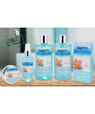 BRUBAKER Summer Dreams 7-Piece Bath & Shower Set - Sea Breeze Gift Set | Luxury Cosmetics in Decorative Tub - Buy Online on GoSupps.com