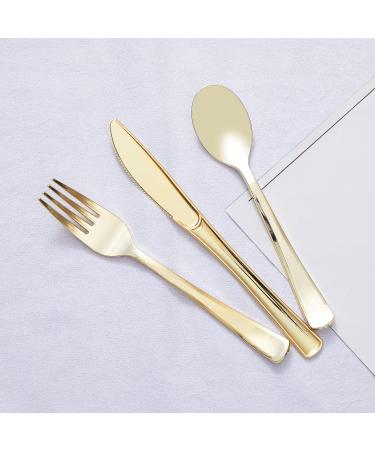 72 Pack Gold Plastic Knives - Durable & Heavy Duty Utensils for Parties, Weddings & Events - Buy Online on GoSupps.com