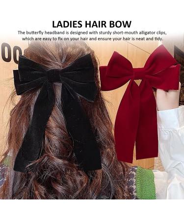 3 Pieces Bow Hair Clips Cute Hair Clip Accessories Gothic Hair Accessories Velvet Bows Hair Bows For Women - Buy Online on GoSupps.com