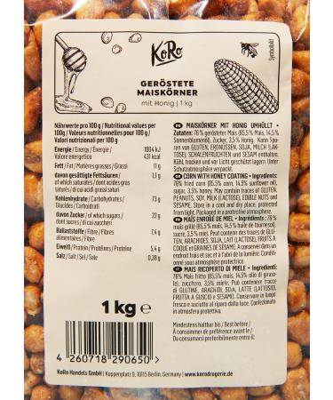 Choir KoRo Roasted corn kernels with honey 1 kg - Buy Online on GoSupps.com