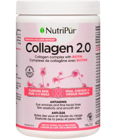 Collagen 2.0 - Bioactive Collagen Peptides with collagen cofactors such as Biotin - Nutripur - Buy Online on GoSupps.com
