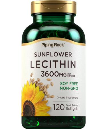 Piping Rock Sunflower Lecithin Softgel Capsules | 120 Count | Rich in Phosphatidylcholine | Soy Free Non-GMO Gluten Free
