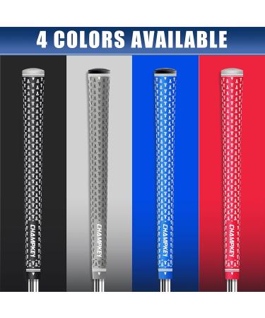 CHAMPKEY Y-360 Rubber Golf Grips 13 Pack with Repair Kits - High Traction Standard Grey Grips - Buy Online on GoSupps.com