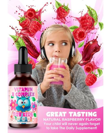 Amay Vitamin B-Complex for Kids Liquid Sublingual Drops - Premium Supplement for Natural Energy Boost & Immune Support - 2 Fl Oz - Buy Online on GoSupps.com