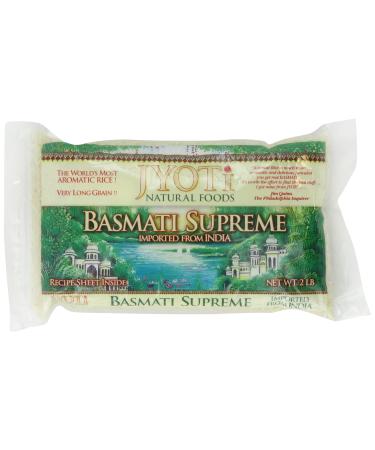 Jyoti Basmati Supreme Rice , 6 bags of White Basmati Rice, 32 oz each bag, Long Grain, Non GMO, Vegan, Vegetarian, All Natural