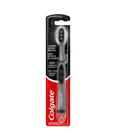 Colgate 360 Charcoal Sonic Powered Vibrating Toothbrush - Extra Soft Circular Bristle for Adults Ideal for Gentle Cleaning 1 Count
