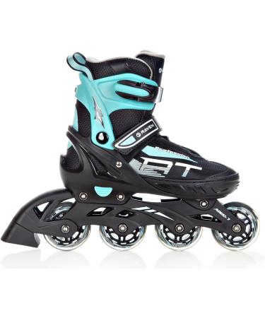 Raven Adjustable 2-in-1 Inline & Ice Skates - Professional ABEC7 Shock Absorbing Triple Foam Black/Mint (Size 38-42) - Buy Online on GoSupps.com