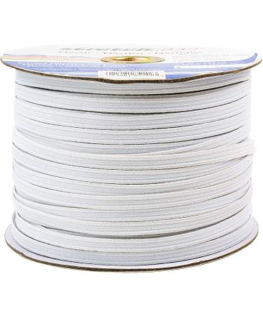 Stretchrite 1/4 Inch Braided Polyester Elastic - 144 Yards, White - Buy Online on GoSupps.com