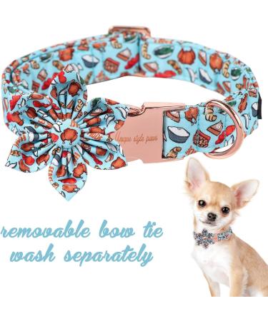 Unique Style Paws Dog Collar with Flower | Comfortable Adjustable Cotton Collar for Dogs | XL Size 40.6-66 cm - T rkiPartei - Buy Online on GoSupps.com