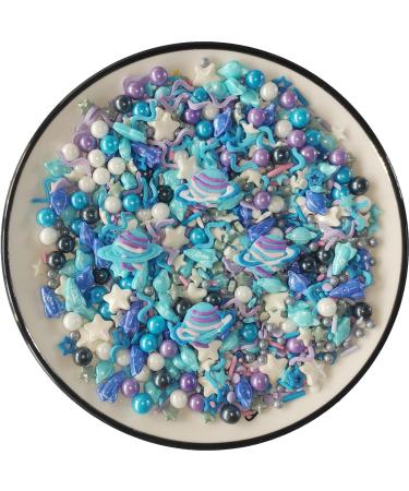 Edible Space Themed Big Planet Rocket Sugar Sprinkles Spacecraft Dessert sprinkles Star Cake Cupcake Toppers Pearls cookie decorations for cake decorations
