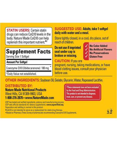 Nature Made CoQ10 100 mg - 72 Softgels for Heart Health & Energy Support - Buy Online on GoSupps.com