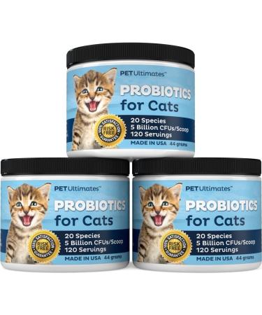 Pet Ultimates 20-Species Probiotics for Cats - Treat Diarrhea, Vomiting & Antibiotic Recovery - Enhance Digestion, Vitality - Cat Health Supply (44g) - Buy Online on GoSupps.com