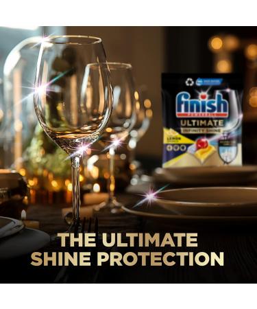 Finish Ultimate Infinity Shine Dishwasher Tablets Bulk - Lemon Scent, 80 Tabs for Ultimate Clean & Diamond Shine - Buy Online on GoSupps.com