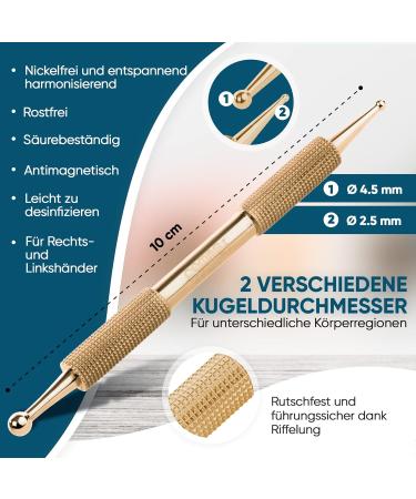 Buy REMOS Acupressure & Meridian Pen - Brass 10 cm 2.5/4.5 mm | International Shipping - Buy Online on GoSupps.com