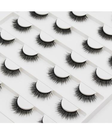 Dedila Short Natural 3D Mink False Eyelashes - 16 Pairs| Double Layer Fluffy Volume Makeup| Lightweight & Reusable Extensions - X02 - Buy Online on GoSupps.com