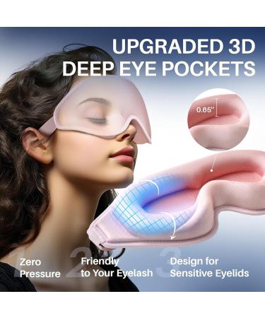 3D Contoured Sleep Mask for Women & Men Light Blocking Eye Mask with Adjustable Strap Perfect for Travel & Night Shift Pink - Buy Online on GoSupps.com