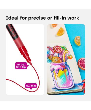 Artistro Paint Pens Set of 12 Acrylic Markers - For Rock, Stone, Ceramic, Glass, Wood, Canvas - Extra-Fine Tip - Buy Online on GoSupps.com