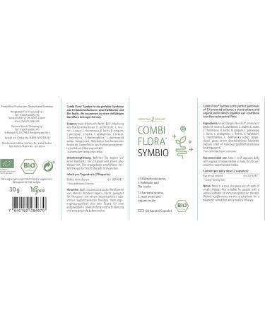 Combi Flora Symbio - Probiotic with 13 Strains + Organic Inulin - 60 Vegan Capsules - High Dose Delayed Release - Buy Online on GoSupps.com