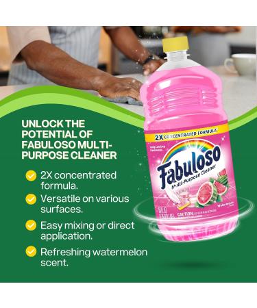 Buy Watermelon Fabuloso 2X Concentrate Cleaner Kit - Eco-Friendly Reusable Spray Bottle & Tote Bag | Fresh Organized Cleaning Products - Buy Online on GoSupps.com