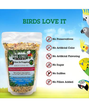 Viva La Veggies Parrot, Parakeet, Cockatiel Bird Food - Natural & Organic Grains, Legumes, Non-GMO Fruits, Vegetables, Spices - Cooks in 3-15 min - 1.5 lb Pack - Buy Online on GoSupps.com
