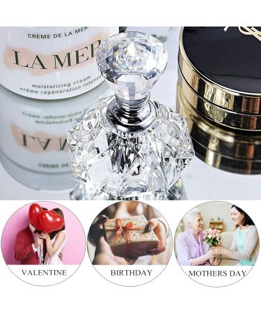 H&D Clear Art Carved Crystal Mini Refillable Perfume Bottle - 5ml (Set of 3) - Elegant Travel Size Fragrance Containers - Perfect Gift Idea - Buy Online on GoSupps.com