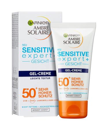 Garnier Gel Cream SPF 50+ | Sun Protection for Sensitive Skin | Ambre Solaire Sensitive Expert+ 50ml - Buy Online - Buy Online on GoSupps.com