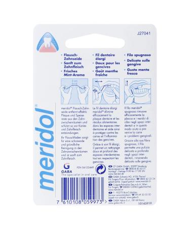 Meridol Fluffy Tooth Silk Dental Floss - 40m Interdental Cleaning Fresh Mint Aroma Gentle Gum Care (1-Pack) - Buy Online on GoSupps.com