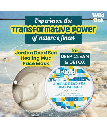 WildOak Dead Sea Healing Mud Mask | 2% Niacinamide Calendula & Zinc Oxide | Paraben & Sulphate Free | Blemish Treatment & Skin Tone Evenness | All Skin Types | 3.52 oz - Shop Now - Buy Online on GoSupps.com