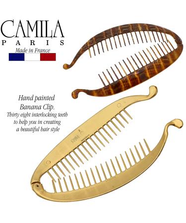 Camila Paris CP3097 Large Banana Clip Hair Comb - 7 Inch Flexible Clip for Thick Hair, Brown - Made in France - Buy Online on GoSupps.com