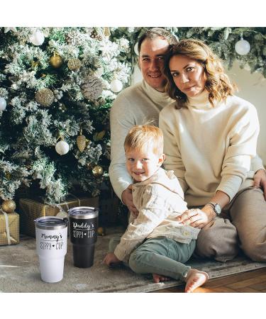 Gtmileo Stainless Steel Insulated Travel Tumbler Set - Perfect Christmas & Anniversary Gift for New Parents - Gender Reveal Gifts - 30oz Black & White - Buy Online on GoSupps.com