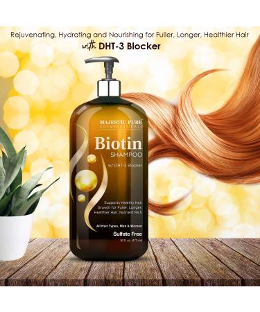 Majestic Pure Biotin Shampoo for Hair Growth - DHT-3 Blocker - Sulfate Free - 16 fl oz - Buy Online on GoSupps.com