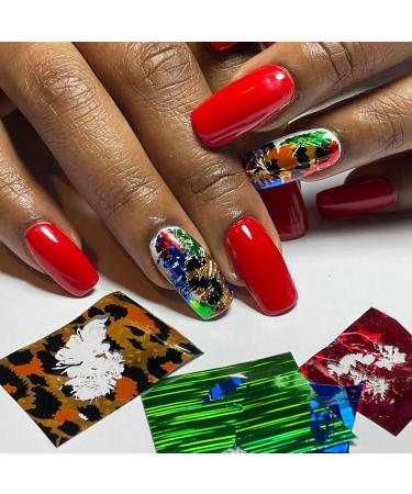 Mylee Assorted Nail Art Foils 10 Nail Art Foils Self-Adhesive Chrome and Metallic Nail Art Stickers Nail Art Decoration Foil Sticker Transfers Nail Art Decorations for Foil Manicure - Buy Online on GoSupps.com