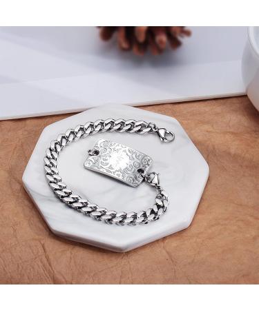 Custom Medical Alert Bracelets for Men - Free Engraving Personalize Your Emergency ID Jewelry | 7.5" Red Medical ID Awareness Bracelets - Buy Online on GoSupps.com