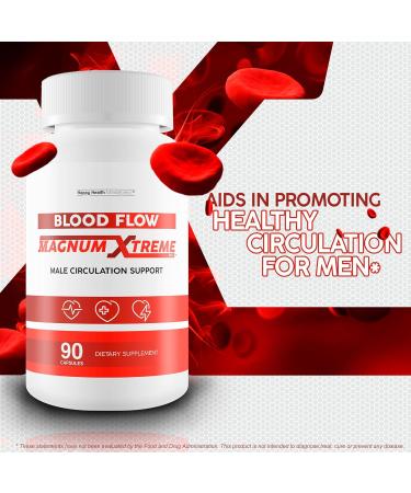 Blood Flow Magnum Xtreme Pro - Our Best Advanced Blood Flow Pills - Blood Circulation Pills - Mens Circulation Supplement for Healthy Blood Flow - Blood Circulation Supplements for Men Blood Flow Care - Buy Online on GoSupps.com