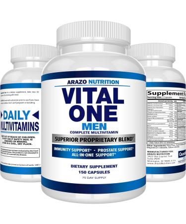 Arazo Nutrition Vital One Multivitamin for Men Daily Wholefood Supplement - 150 Vegan - Buy Online on GoSupps.com