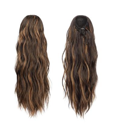 Feshfen 45 cm Ombre Red Ponytail Extension - Wavy Synthetic Hair Braid for Women - Buy Online on GoSupps.com