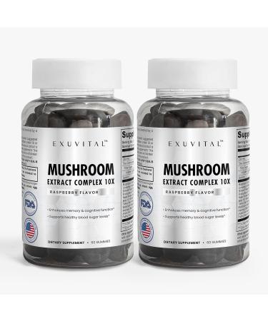 EXUVITAL Mushroom Extract Complex Gummy - Supports Immunity & Energy, Memory and Cognition, Vegan - 60 Count, - Buy Online on GoSupps.com