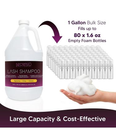 SecretsID Professional Eyelash Extension Lash Shampoo 1 Gallon - Citrus Foaming Cleanser for Salon Use - Buy Online on GoSupps.com