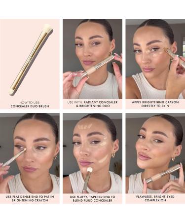 ICONIC LONDON Vegan Concealer Duo Brush - Perfect Makeup Buffing Blending & Finishing Tools - Cruelty-Free - Buy Online on GoSupps.com