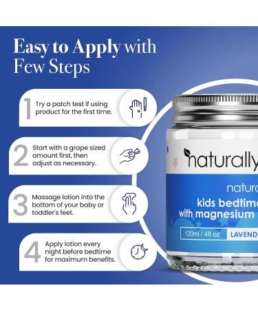 NaturallyMum Kids Magnesium Bedtime Lotion with Vitamin D | Support for Sleep Heart Bone Nerve Gut and Muscle Health | Alternative to Melatonin | Lavender & Chamomile 4.2 fl oz Lavender & Chamomile 4.2 Fl Oz (Pack of 1) - Buy Online on GoSupps.com